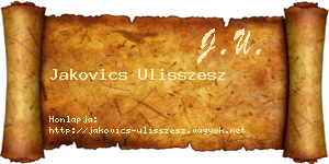 Jakovics Ulisszesz névjegykártya